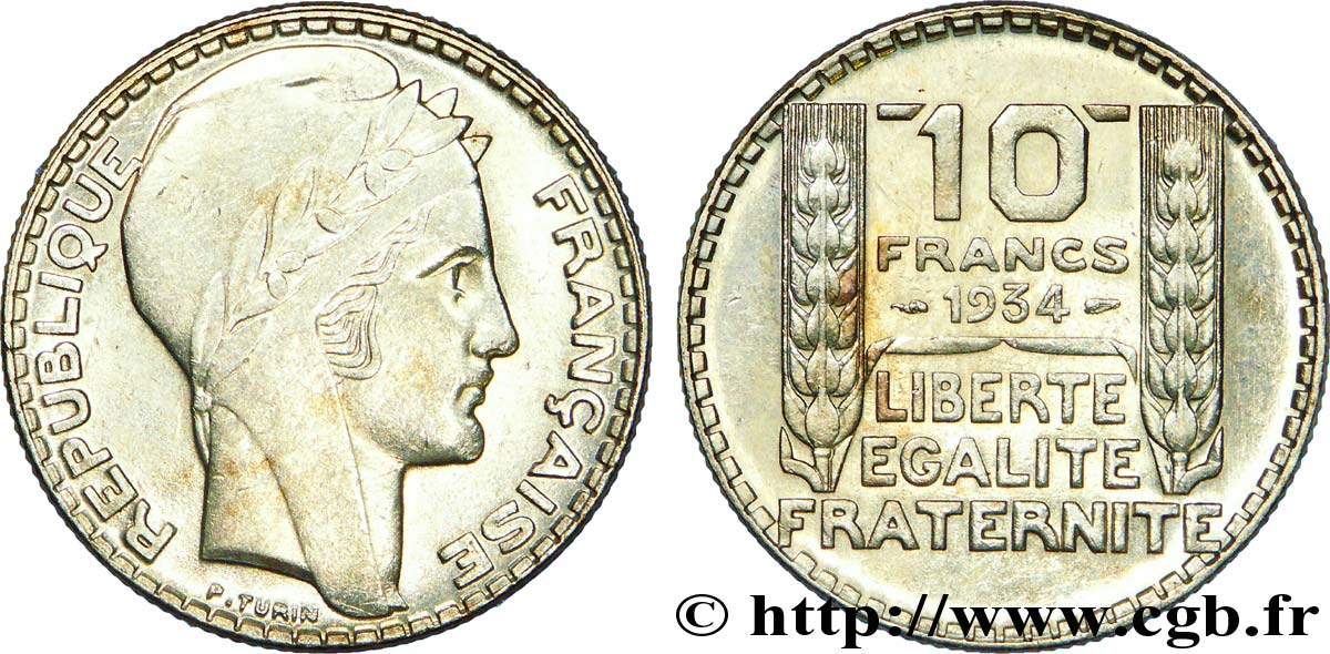 10 francs Turin 1934  F.360/7 SUP 