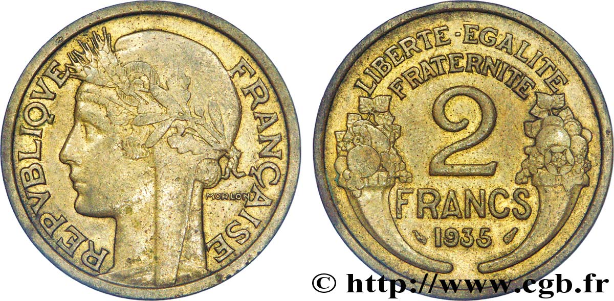 2 francs Morlon 1935  F.268/8 XF 