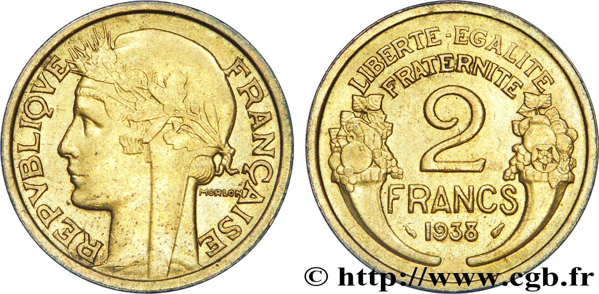 2 francs Morlon 1938  F.268/11 XF 