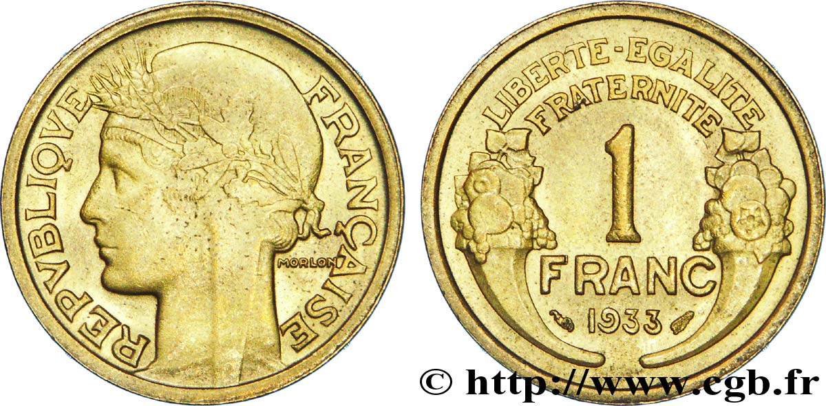 1 franc Morlon 1933  F.219/4 AU 