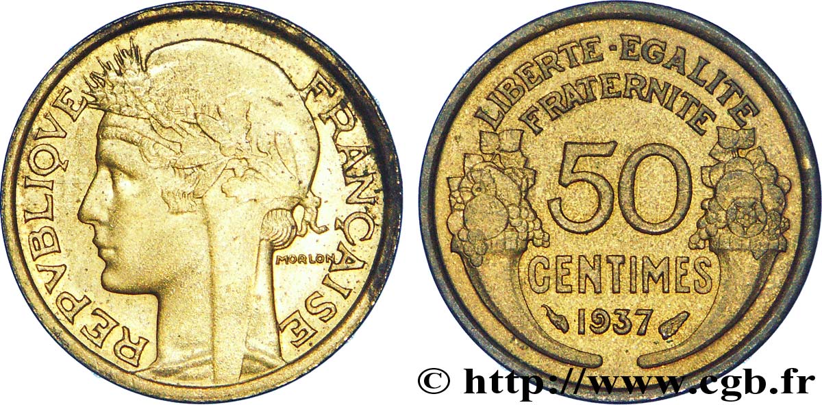 50 centimes Morlon 1937  F.192/13 SUP 