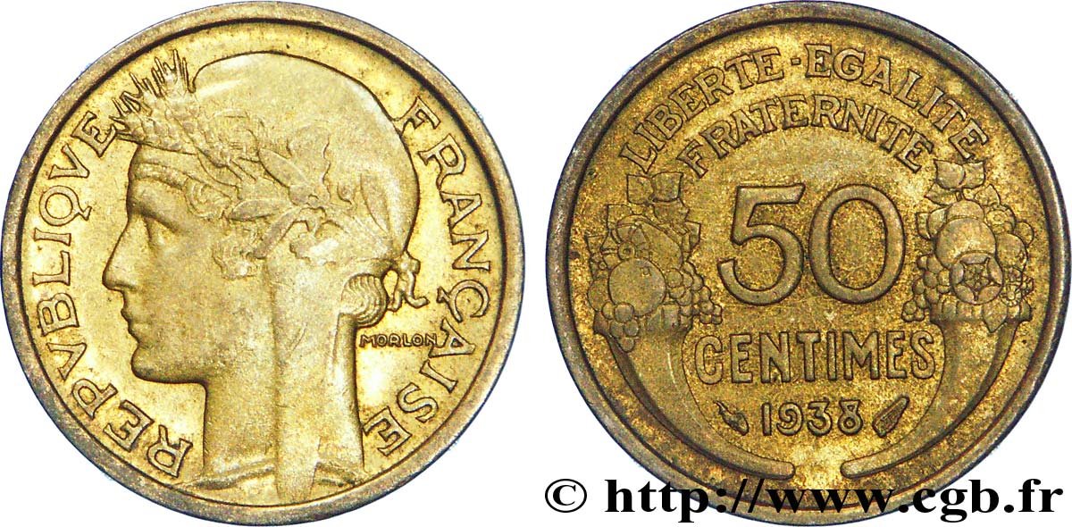 50 centimes Morlon 1938  F.192/14 SUP 