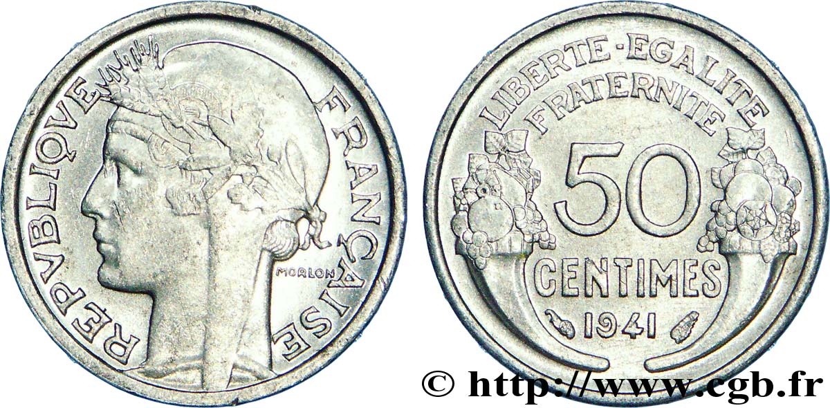 50 centimes Morlon, lourde 1941  F.193/2 SPL 
