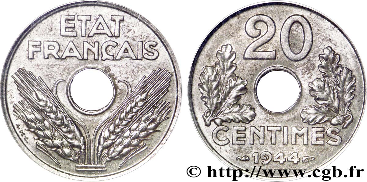 20 centimes fer 1944  F.154/3 EBC 