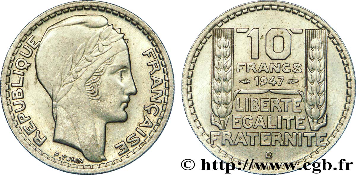 10 francs Turin, grosse tête 1947 Beaumont-Le-Roger F.361A/5 VZ 