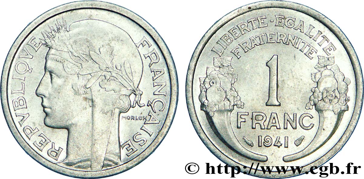 1 franc Morlon, légère 1941  F.221/2 SPL 