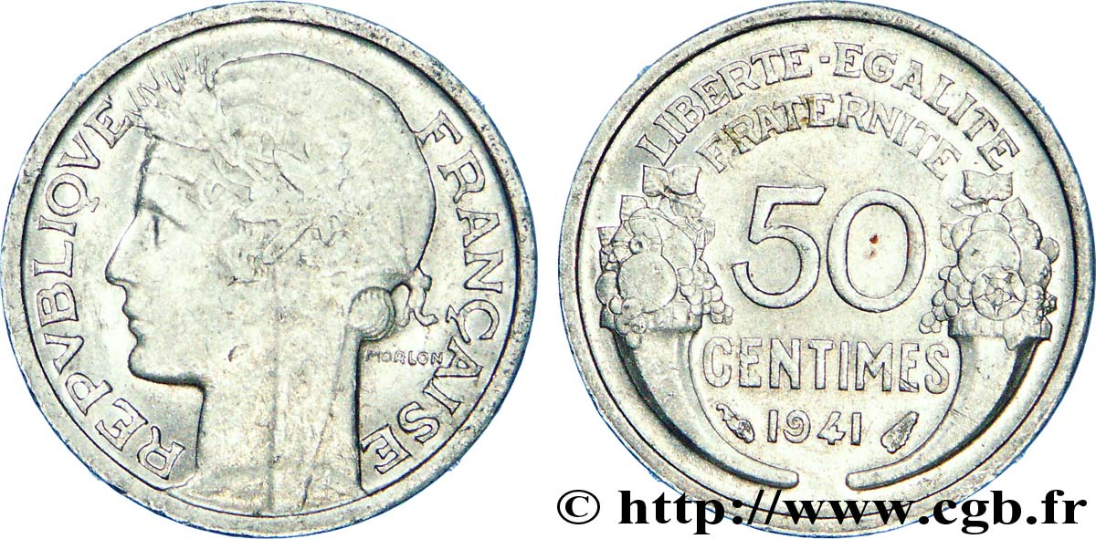 50 centimes Morlon, légère 1941  F.194/2 SUP 