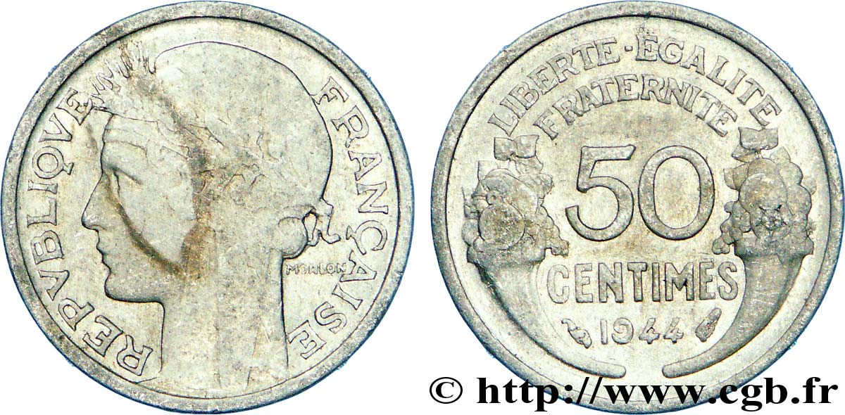 50 centimes Morlon, légère 1944  F.194/3 TTB 