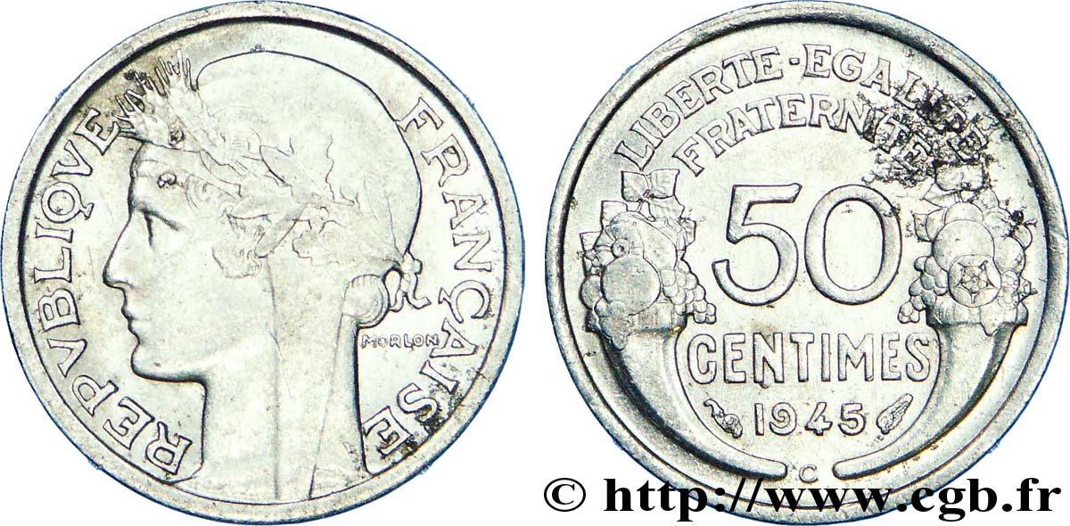 50 centimes Morlon, légère 1945 Castelsarrasin F.194/7 AU 
