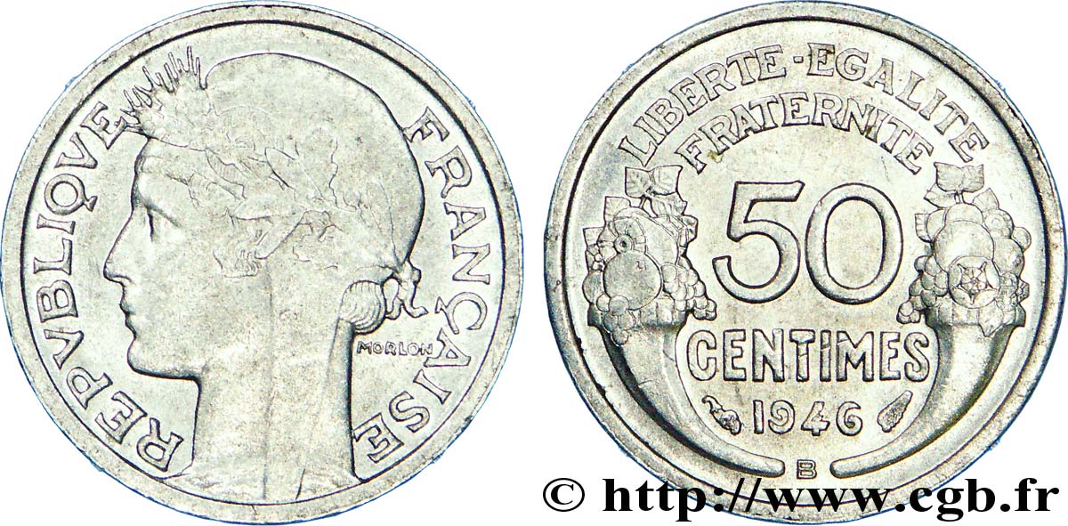 50 centimes Morlon, légère 1946 Beaumont-Le-Roger F.194/9 VZ 