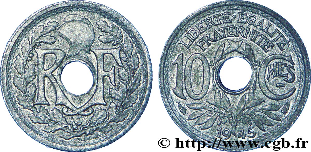 10 centimes Lindauer, petit module 1945  F.143/2 VZ 