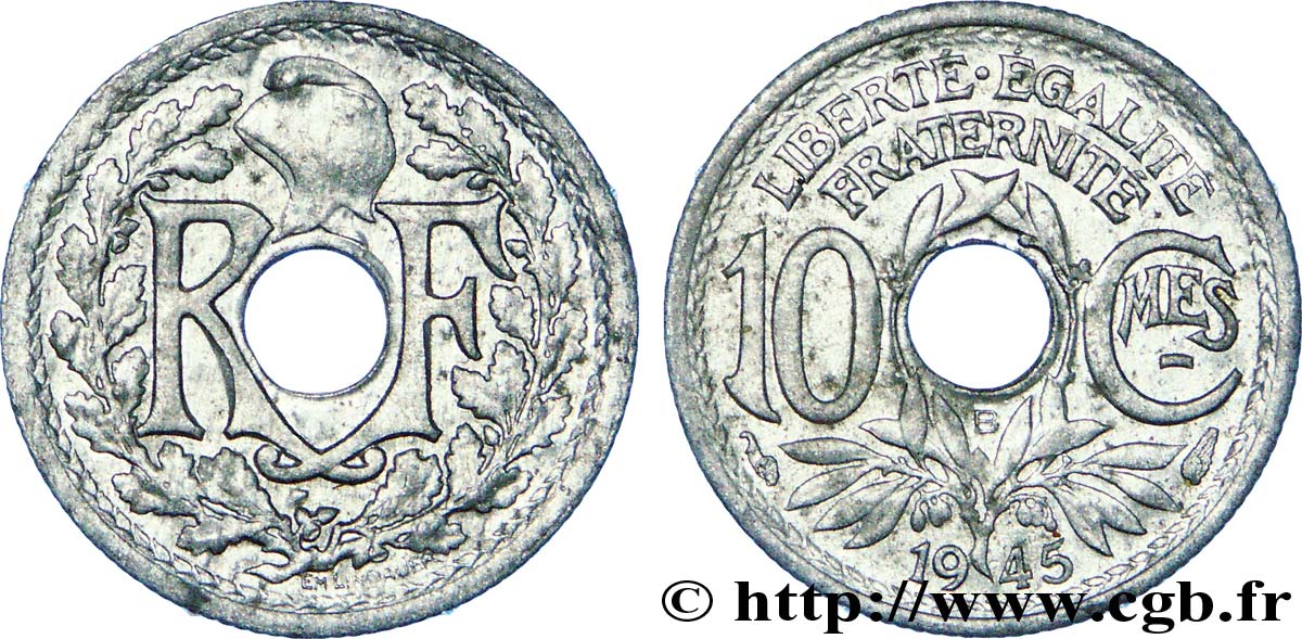 10 centimes Lindauer, petit module 1945 Beaumont-Le-Roger F.143/3 SUP 