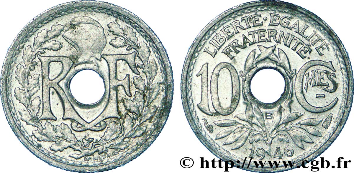 10 centimes Lindauer, petit module 1946 Beaumont-Le-Roger F.143/5 VZ 