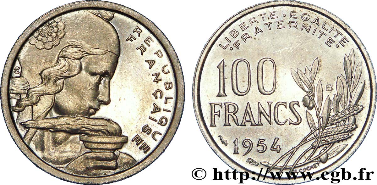 100 francs Cochet 1954 Beaumont-Le-Roger F.450/3 VZ 