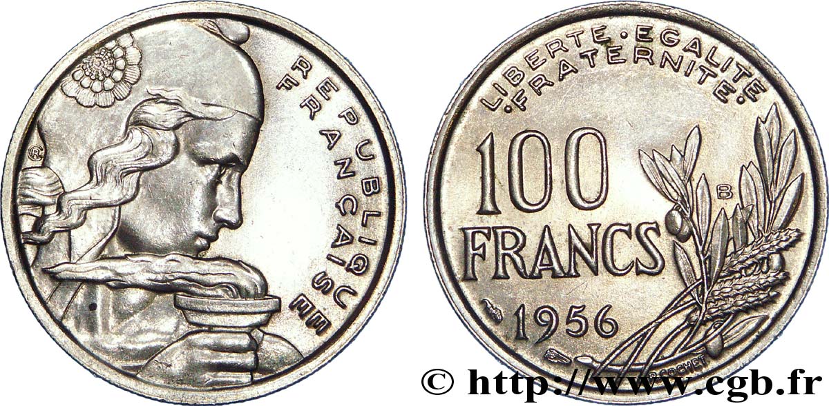100 francs Cochet 1956 Beaumont-Le-Roger F.450/9 VZ 