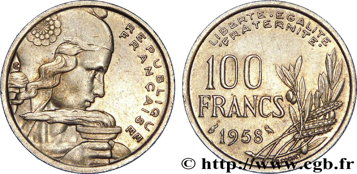 100 francs Cochet, chouette 1958  F.450/13 BB 