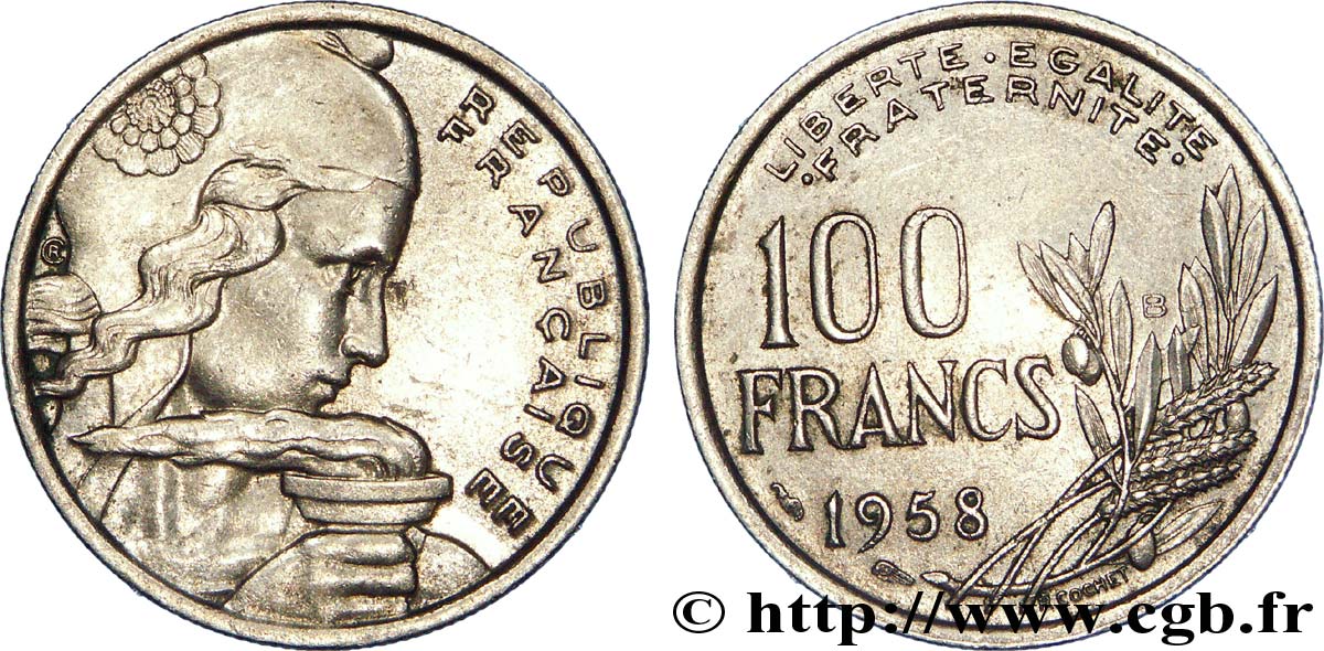 100 francs Cochet 1958 Beaumont-Le-Roger F.450/14 BB 