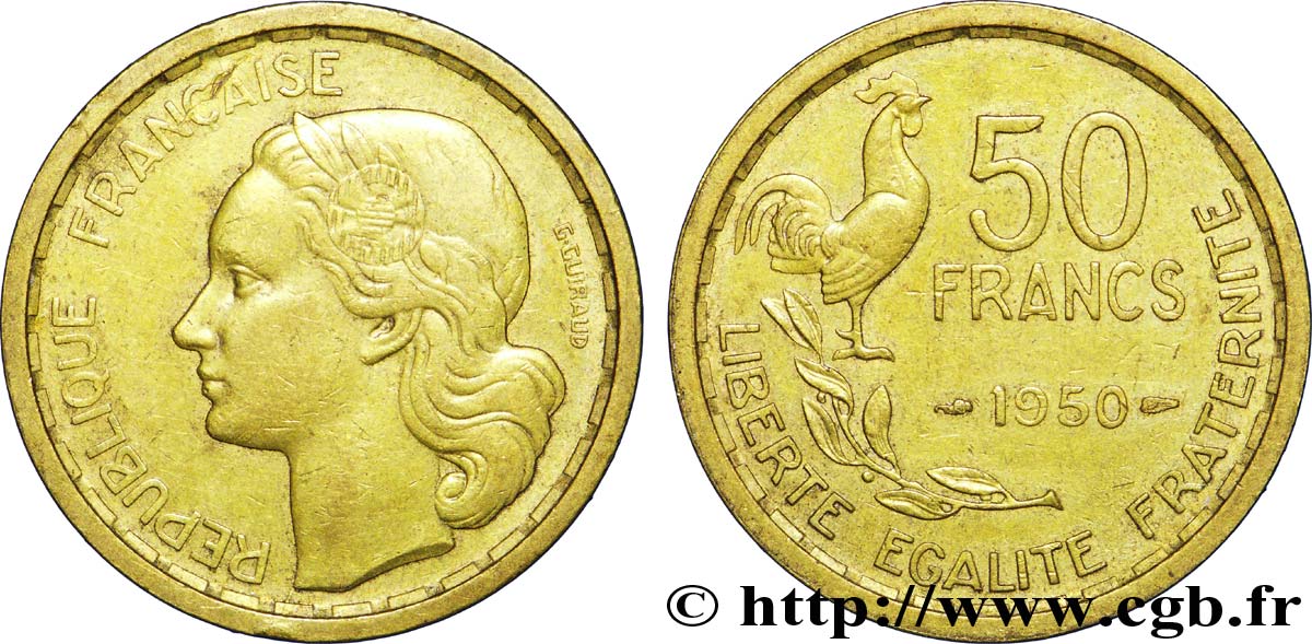 Pré-série 50 francs Guiraud, sans le mot “essai” avec listel large 1950  F.425/2 TTB 