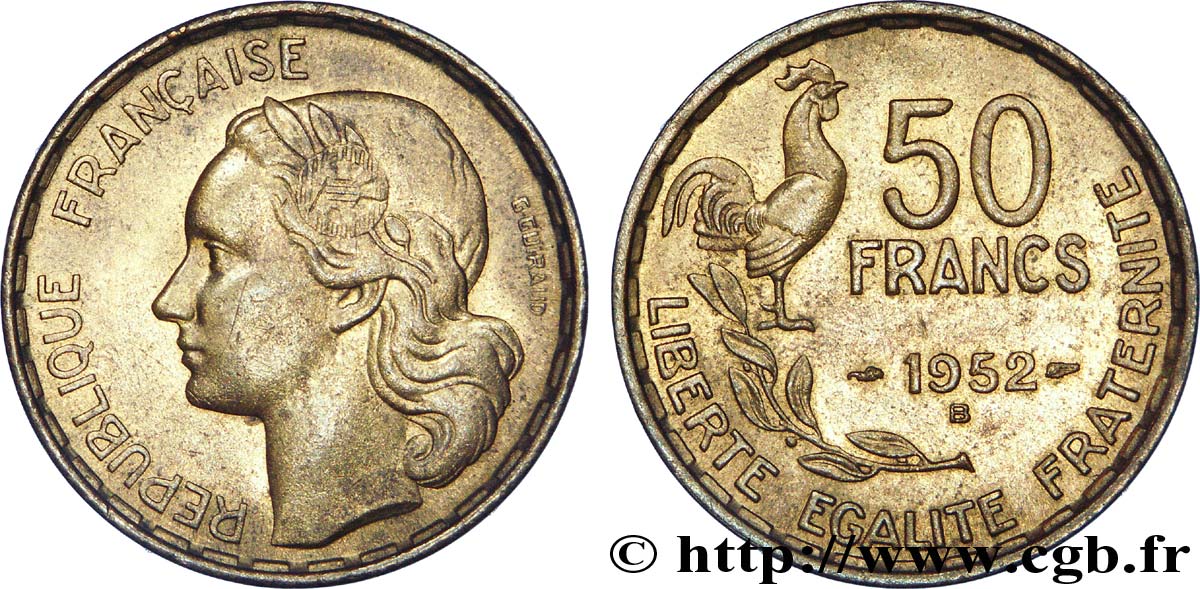50 francs Guiraud 1952 Beaumont-Le-Roger F.425/9 AU 