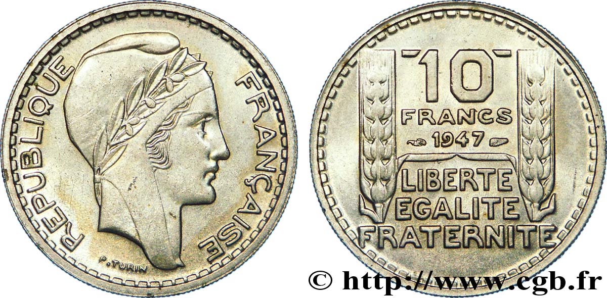10 francs Turin, petite tête 1947  F.362/1 SC 