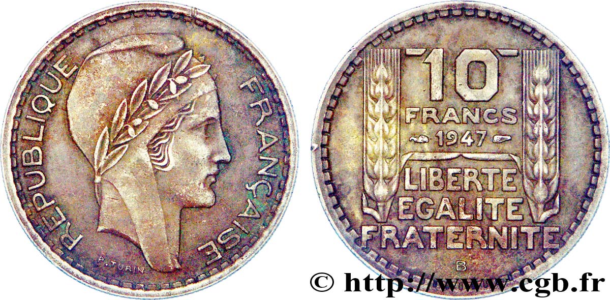 10 francs Turin, petite tête 1947 Beaumont-Le-Roger F.362/2 TTB 