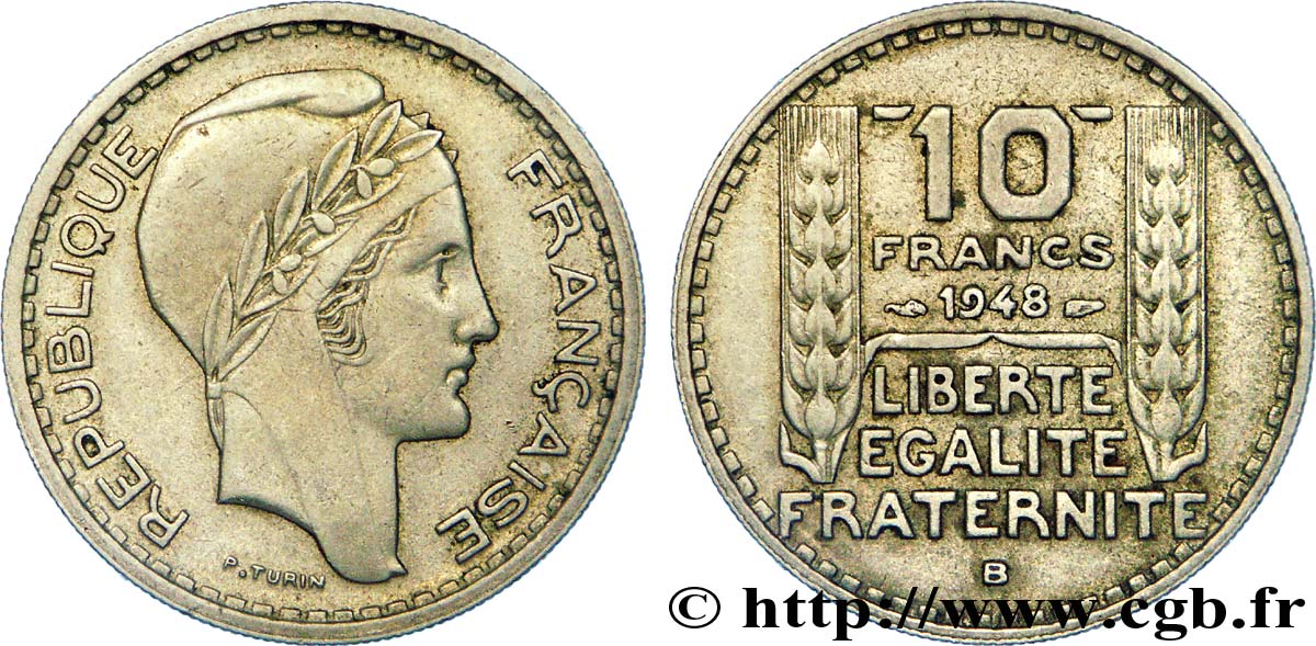 10 francs Turin, petite tête 1948 Beaumont-Le-Roger F.362/4 MBC 
