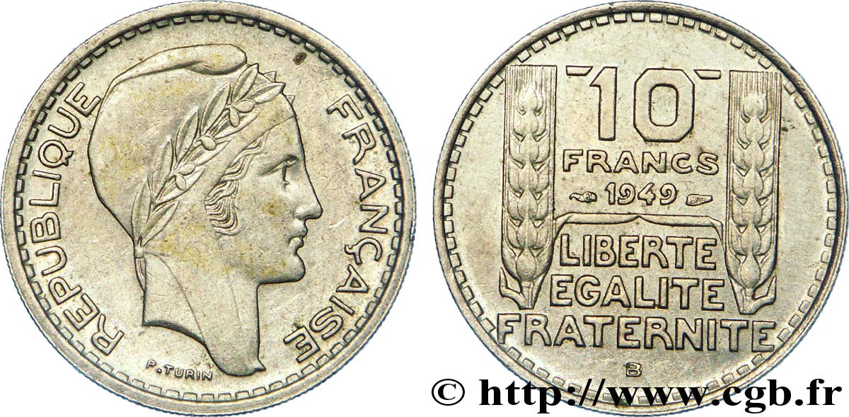 10 francs Turin, petite tête 1949 Beaumont-Le-Roger F.362/4 MBC 