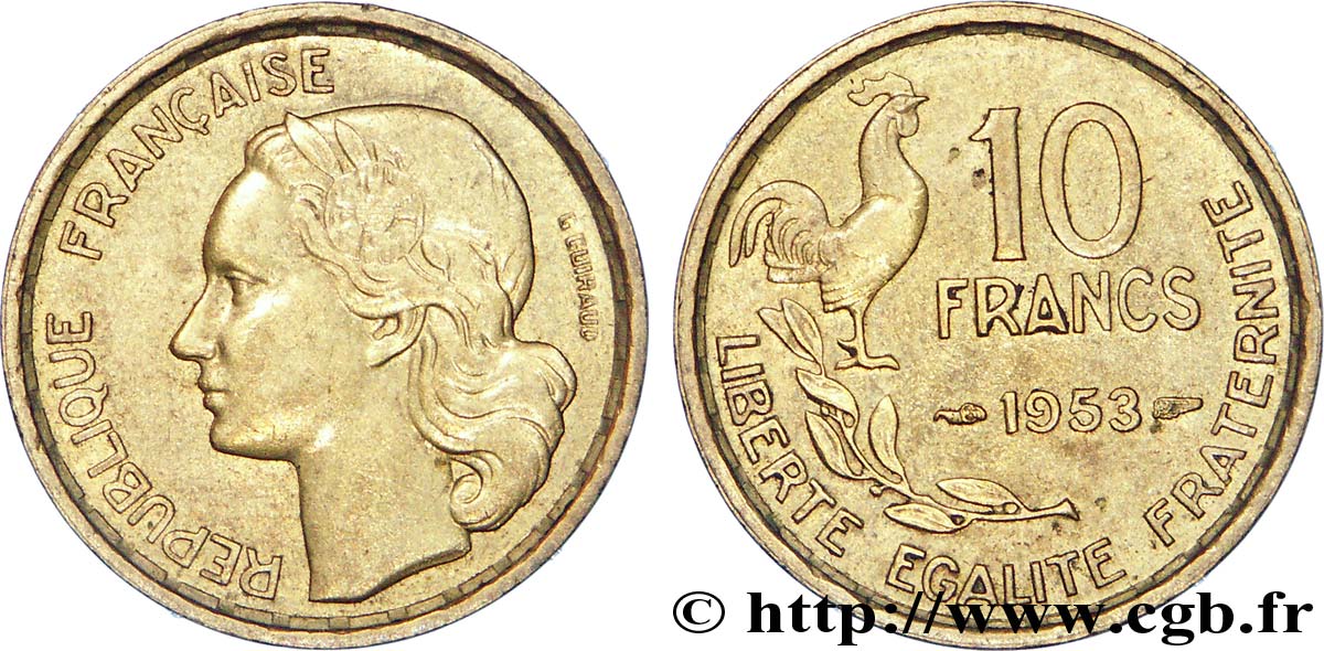 10 francs Guiraud 1953  F.363/8 MBC 