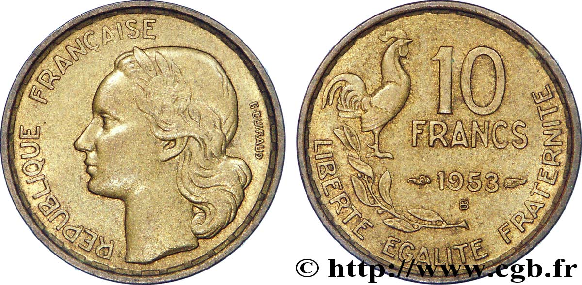 10 francs Guiraud 1953 Beaumont-Le-Roger F.363/9 EBC 