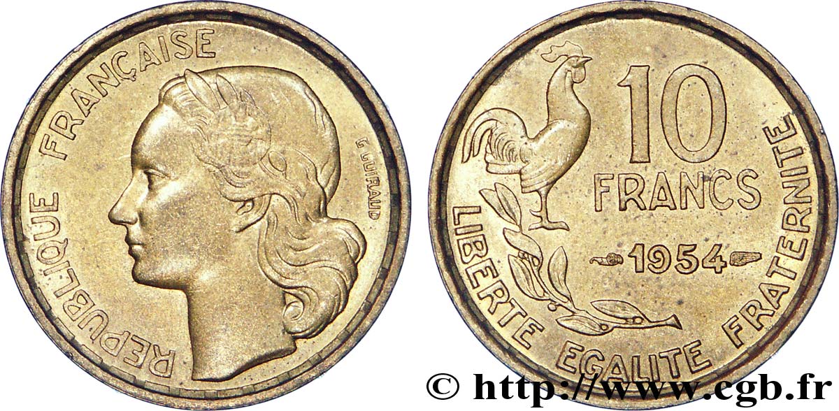 10 francs Guiraud 1954  F.363/10 EBC 