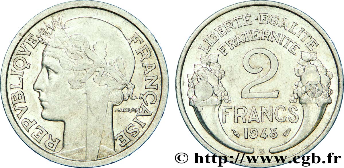 2 francs Morlon, aluminium 1948 Beaumont-Le-Roger F.269/13 TTB 