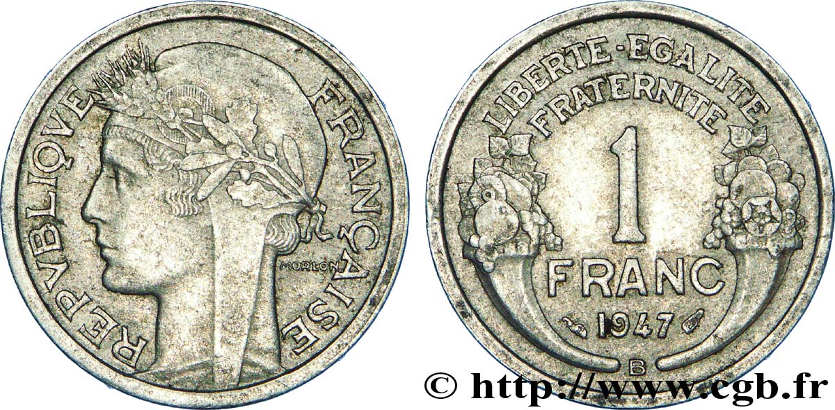 1 franc Morlon, légère 1947 Beaumont-Le-Roger F.221/12 BB 