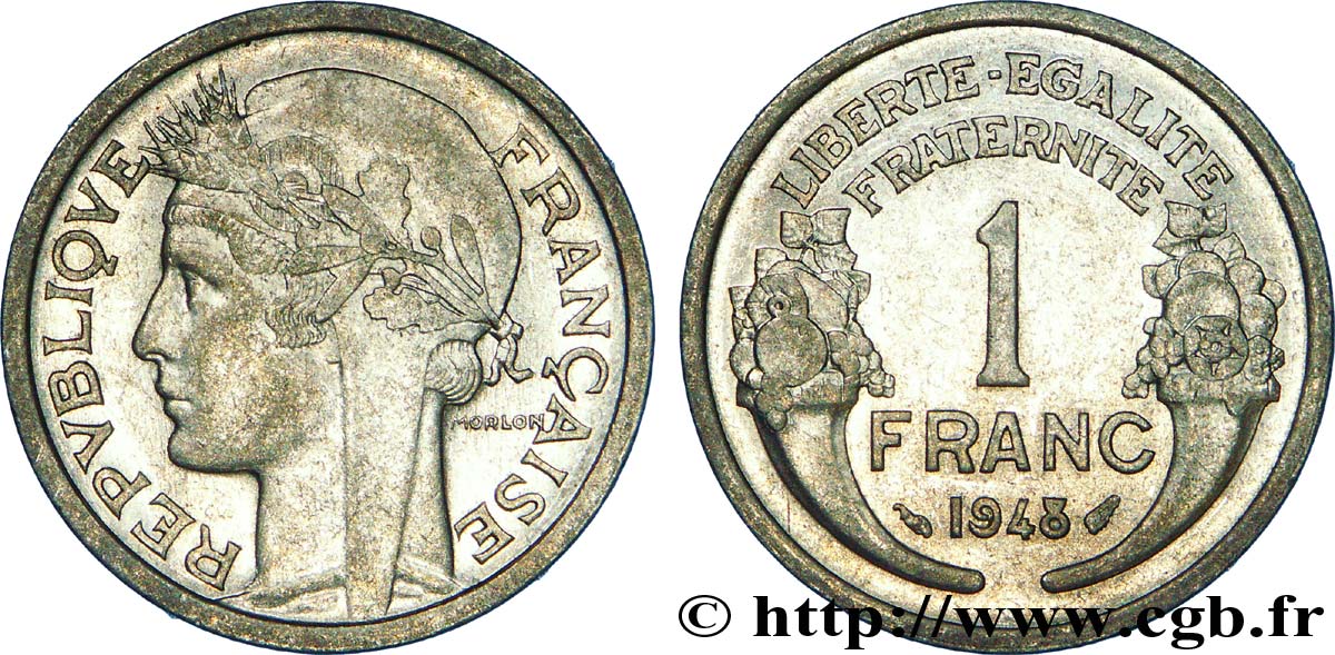 1 franc Morlon, légère 1948  F.221/13 SUP 