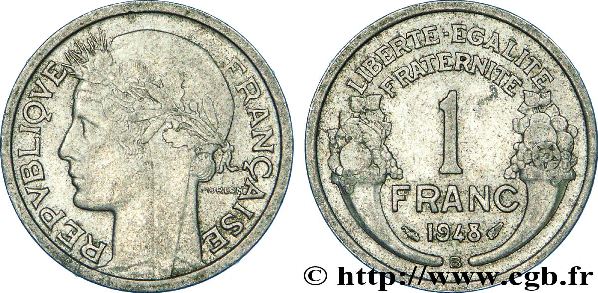 1 franc Morlon, légère 1948 Beaumont-Le-Roger F.221/14 XF 