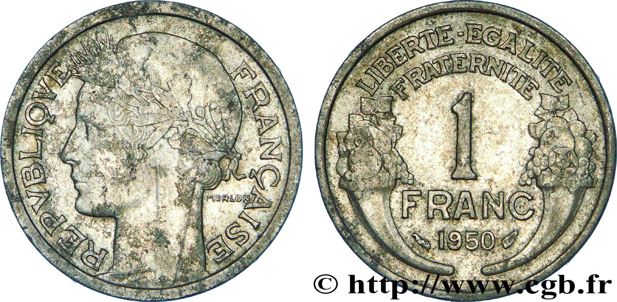 1 franc Morlon, légère 1950  F.221/17 TB 