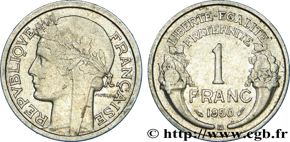 1 franc Morlon, légère 1950 Beaumont-Le-Roger F.221/18 MBC 