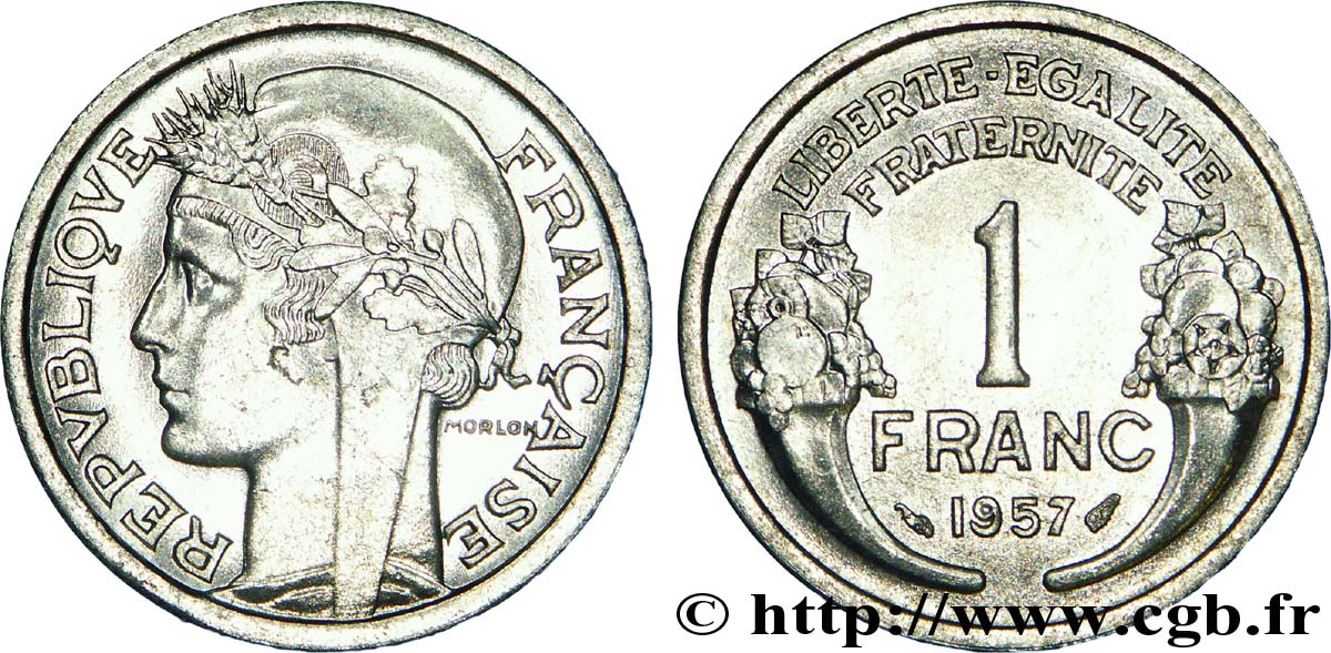 1 franc Morlon, légère 1957  F.221/19 MS 