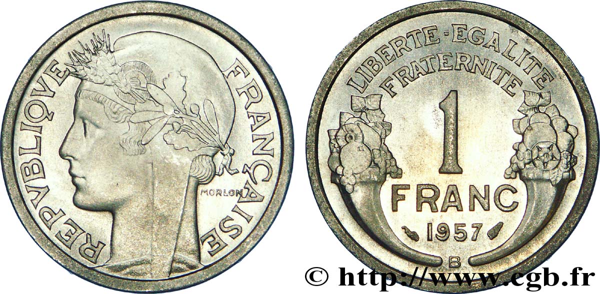 1 franc Morlon, légère 1957 Beaumont-Le-Roger F.221/20 FDC 