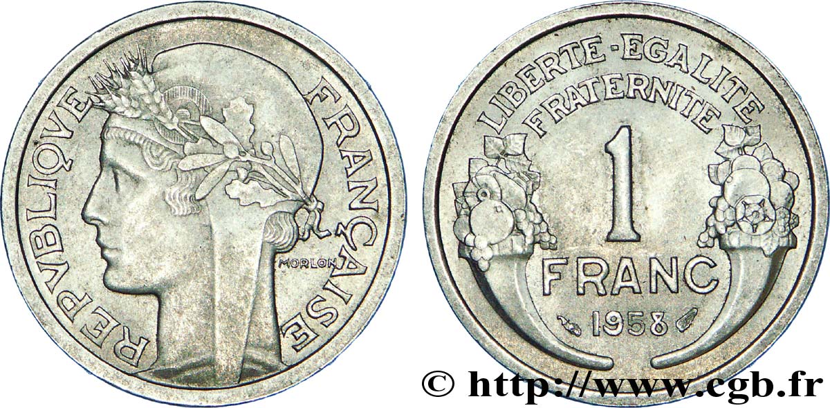 1 franc Morlon, légère 1958  F.221/21 EBC 