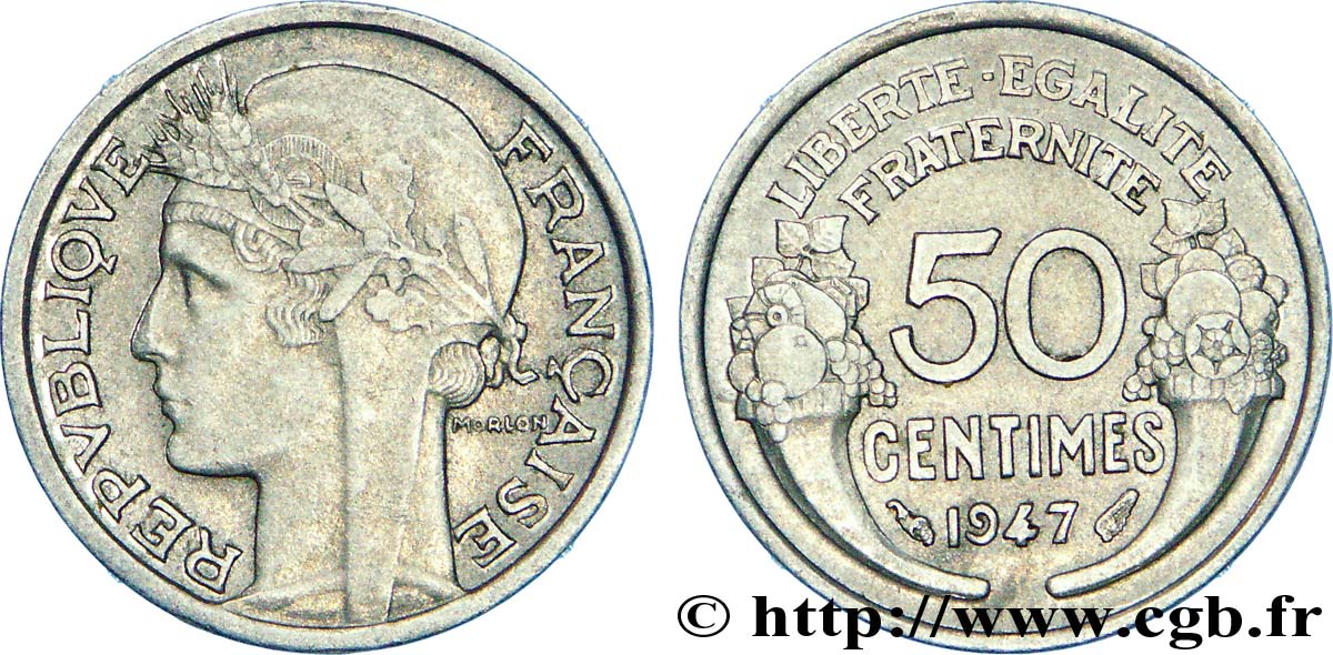 50 centimes Morlon, légère 1947  F.194/10 XF 