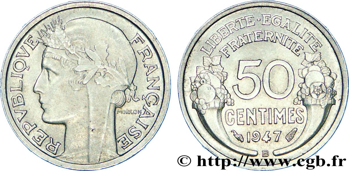 50 centimes Morlon, légère 1947 Beaumont-Le-Roger F.194/11 VZ 