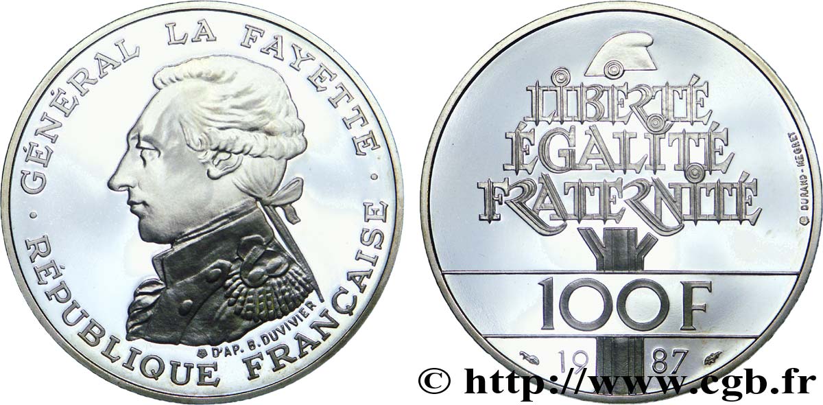 Belle Épreuve 100 francs Égalité - La Fayette 1987  F.1603/5 MS 