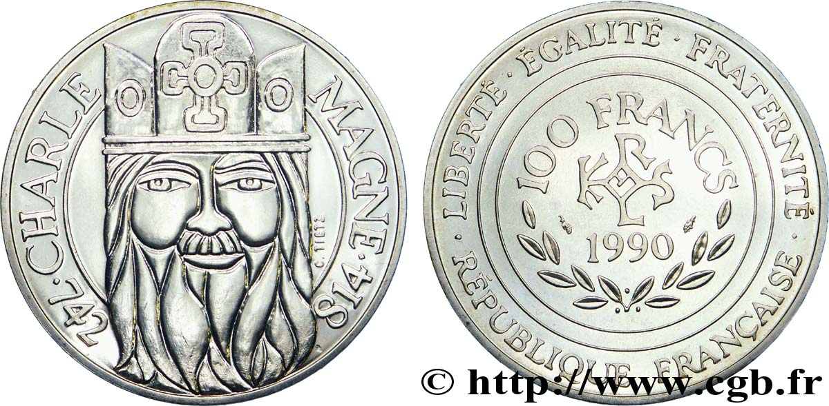 100 francs Charlemagne 1990  F.458/2 SUP 
