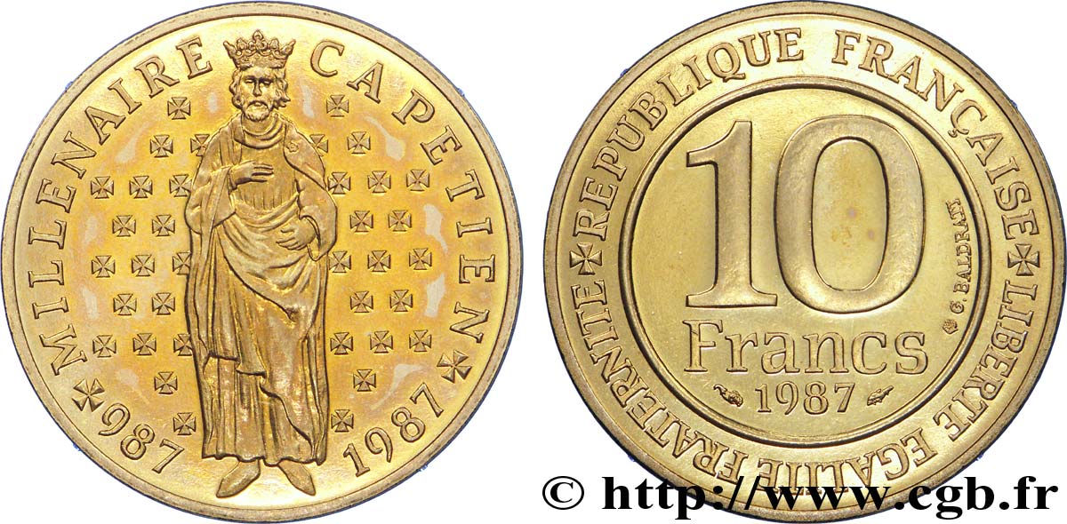 10 francs Millénaire Capétien 1987  F.371/2 SPL 