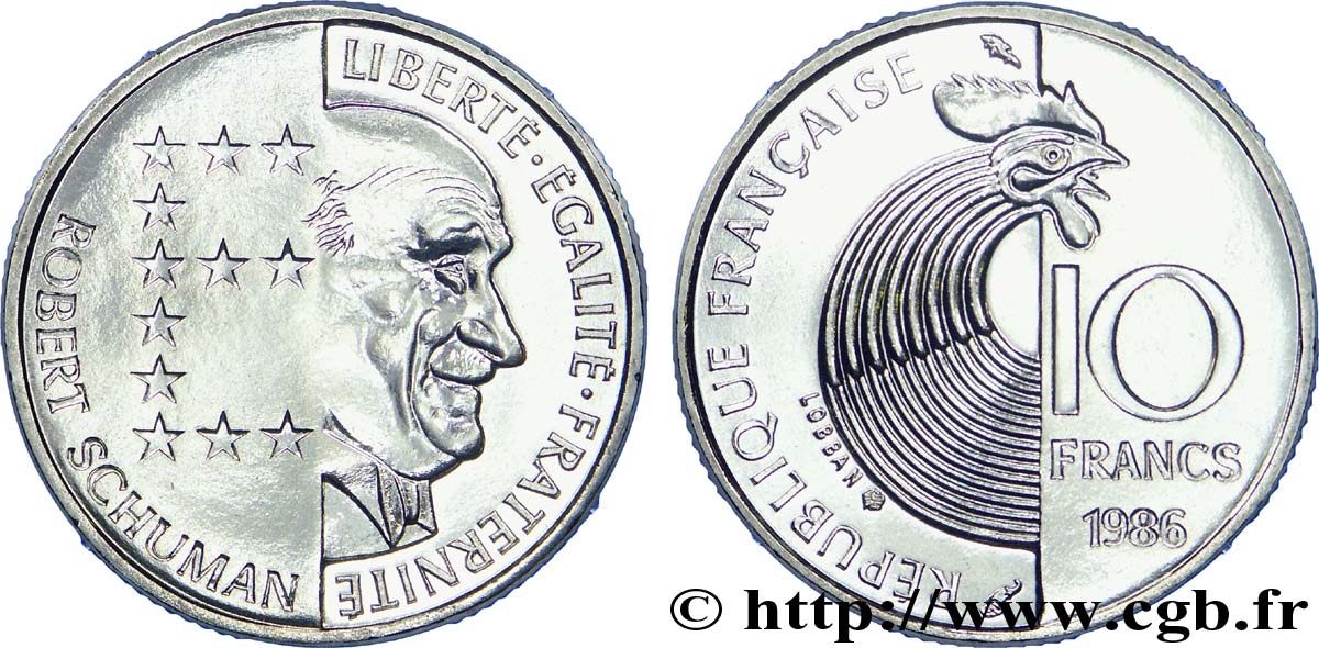 10 francs Robert Schuman 1986  F.374/2 FDC 