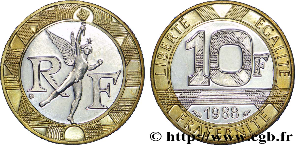10 francs Génie de la Bastille 1988 Pessac F.375/2 AU 