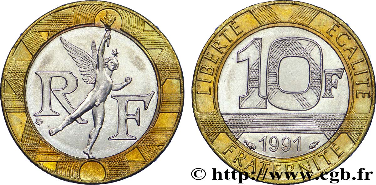 10 francs Génie de la Bastille 1991 Pessac F.375/6 SPL 