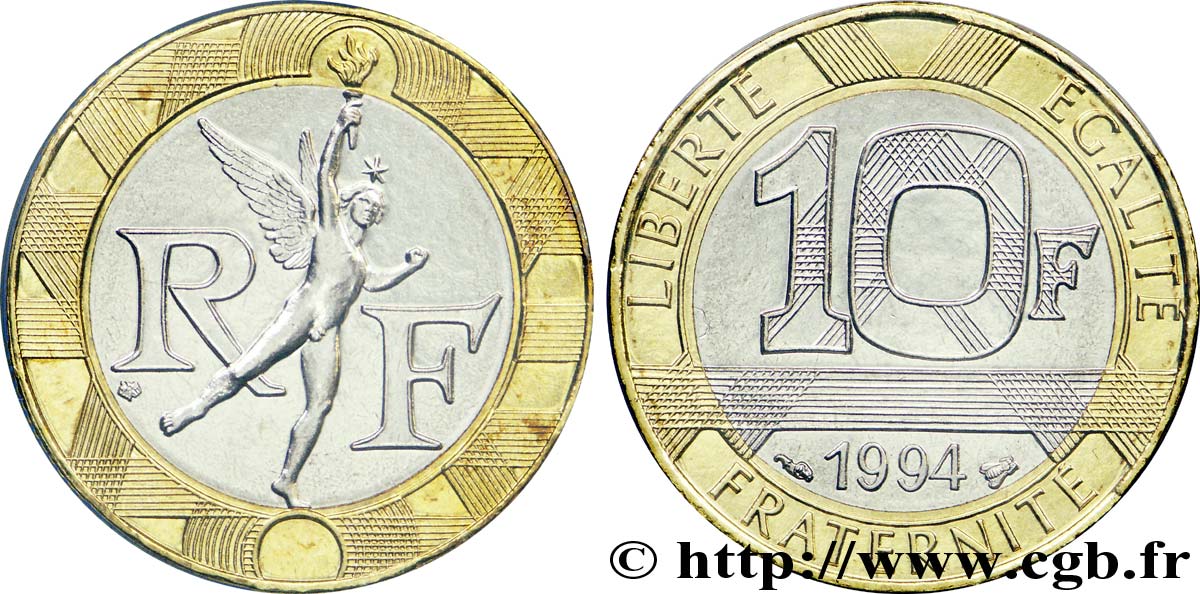 10 francs Génie de la Bastille, BU (Brillant Universel) 1994 Pessac F.375/11 MS 