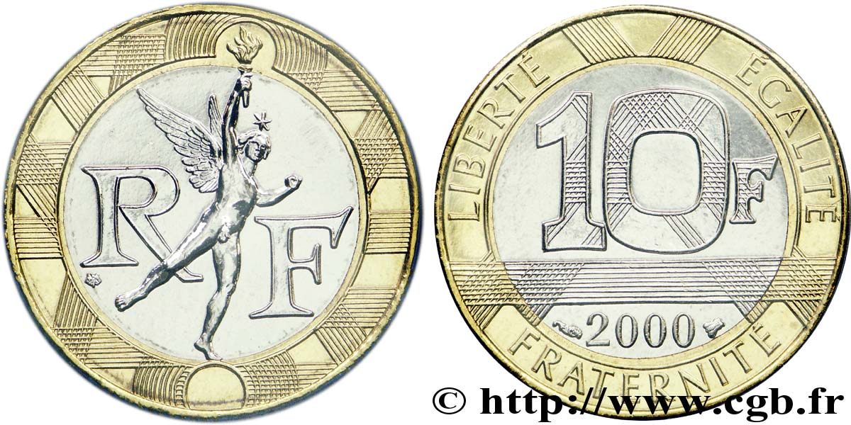 10 francs Génie de la Bastille, BU (Brillant Universel) 2000 Pessac F.375/17 ST 