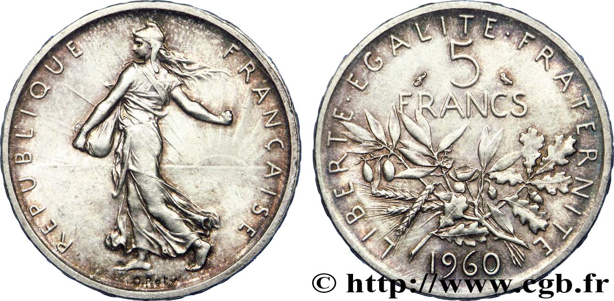 5 francs Semeuse, argent 1960 Paris F.340/4 VZ 
